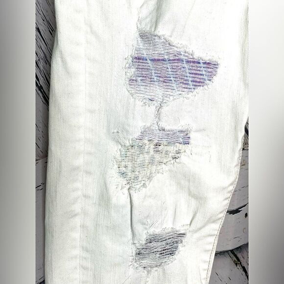 Ett Twa White Distressed Jeans Cropped 28 - Picture 5 of 8